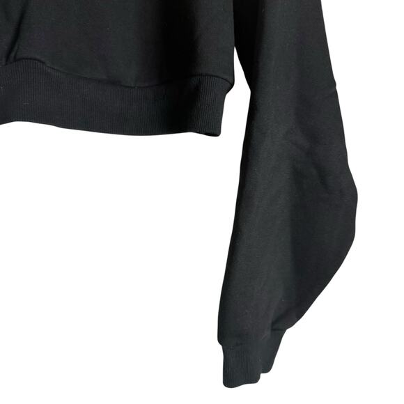 Alo Yoga Bae Black Oversized Cropped Pullover Hoodie Size Small - Picture 6 of 8